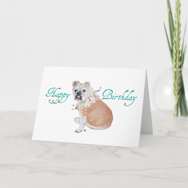 English Bulldog Birthday Card (Front)