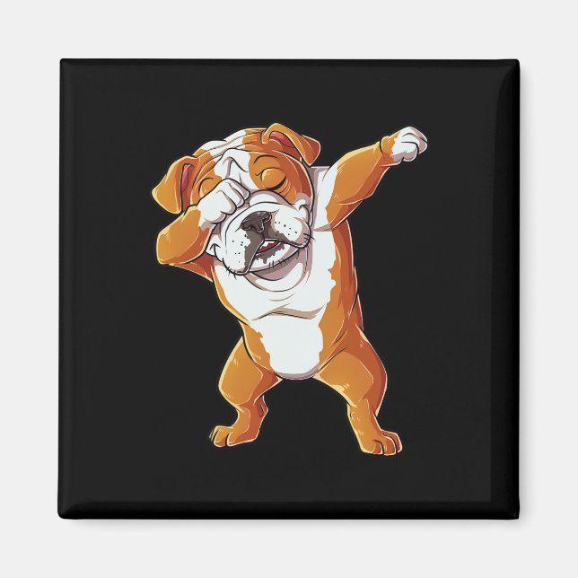 English Bulldog Boys Dab Dance Puppy Lover  Magnet (Front)