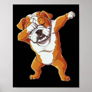English Bulldog Boys Dab Dance Puppy Lover Poster