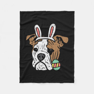 English Bulldog Bunny Dog Lover Owner Men Women Ki Fleece Blanket