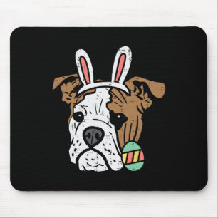 English Bulldog Bunny Dog Lover Owner Men Women Ki Mouse Pad