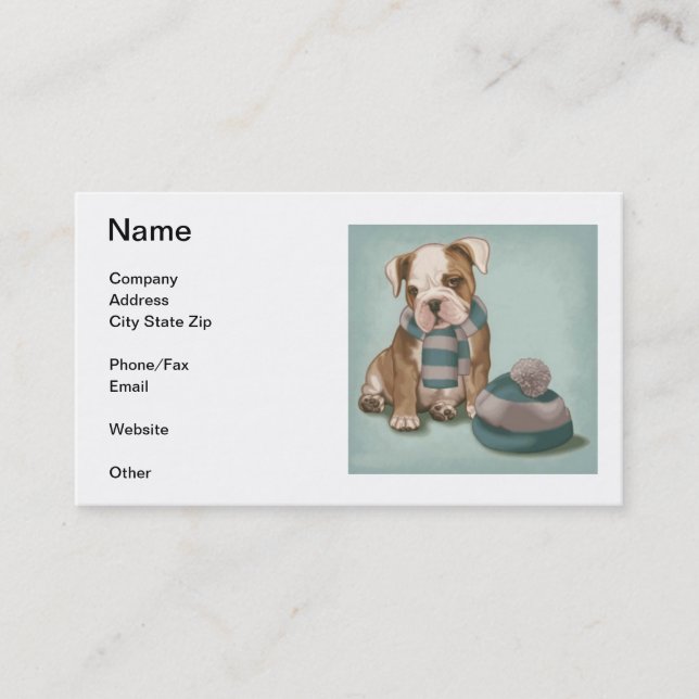English Bulldog Business Card (Front)