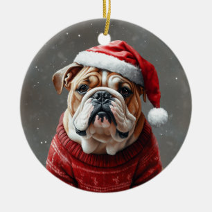 English Bulldog Ceramic Ornament