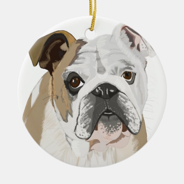 English Bulldog Ceramic Ornament (Front)