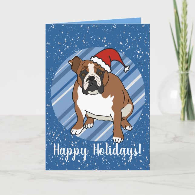 English Bulldog Christmas  Card (Front)
