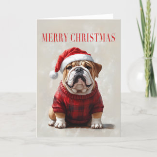 English Bulldog Christmas card