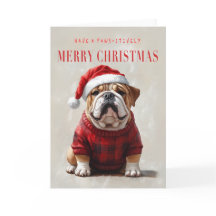 English bulldog Christmas card