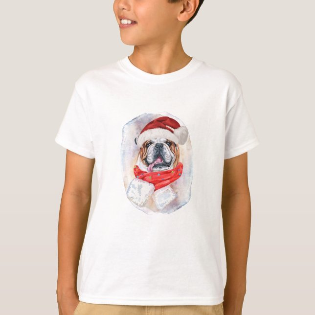English Bulldog Christmas Gifts For Dog Lovers T-Shirt (Front)