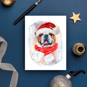 English Bulldog Christmas Gifts For Dogs Lovers Holiday Postcard