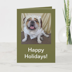 English Bulldog Christmas Happy Holiday cards!