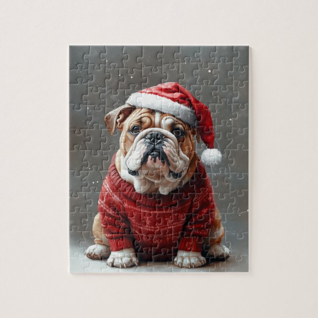 English Bulldog Christmas  Jigsaw Puzzle (Vertical)