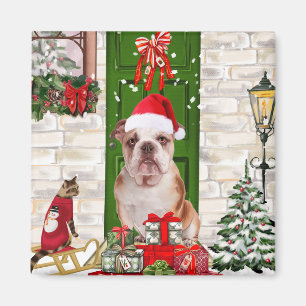English Bulldog Christmas   Magnet