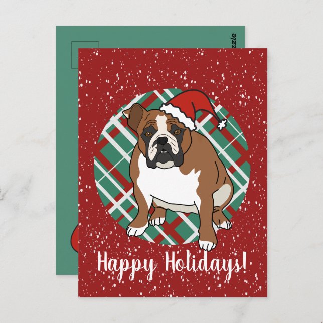 English Bulldog  Christmas  Postcard (Front/Back)