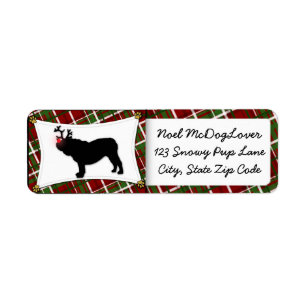 English Bulldog Christmas Return Address Label