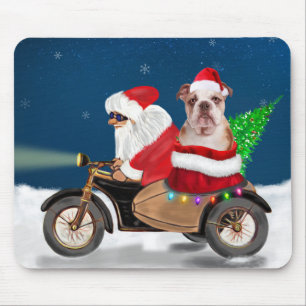 English Bulldog Christmas Santa Claus  Mouse Pad