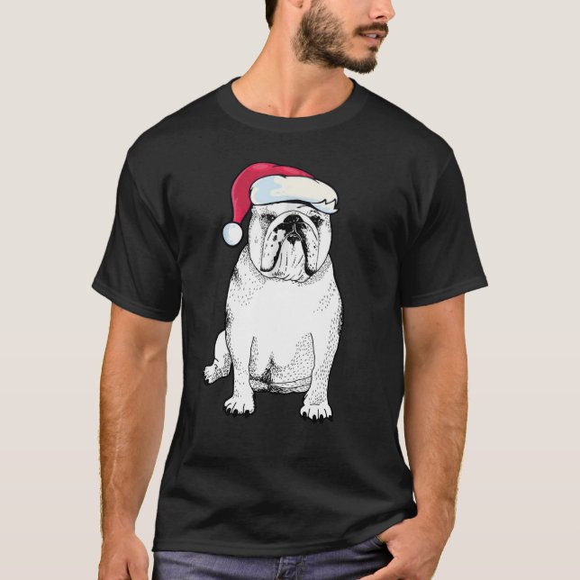 English Bulldog Christmas Shirt Gifts for Dog Love (Front)