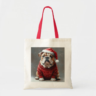 English Bulldog Christmas Tote Bag