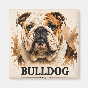 English Bulldog Classic Dog Portrait Artwork Magnet