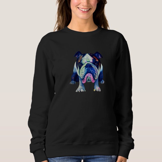 English Bulldog Colorful Dog  Cute Pet Sweatshirt (Front)