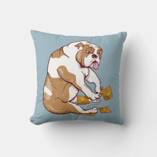 English Bulldog Crochet Cushion