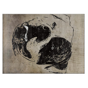 English Bulldog Cute Head Dog Bulldog Lover Gift Cutting Board