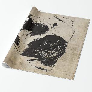 English Bulldog Cute Head Dog Bulldog Lover Gift Wrapping Paper