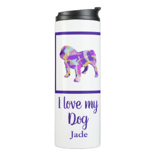 English Bulldog Cute Pet Silhouette Purple PY&B  Thermal Tumbler