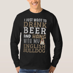 English Bulldog Dad Funny British Dog Lover Beer T-Shirt
