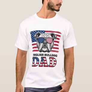 English Bulldog Dad Patriotic Vintage Shirt Design