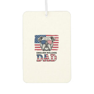 English Bulldog Dad Patriotic Vintage Shirt Design Car Air Freshener