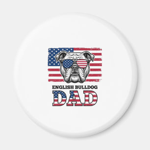 English Bulldog Dad Patriotic Vintage Shirt Design Magnet