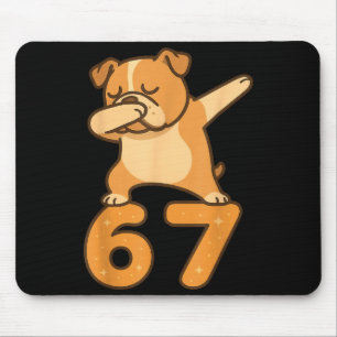 English Bulldog Dog 67 Meme Six Seven Funny Dabbin Mouse Pad