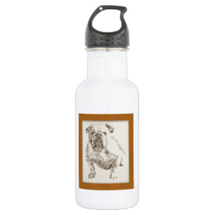 English Bulldog dog art drawn from words 532 Ml Water Bottle