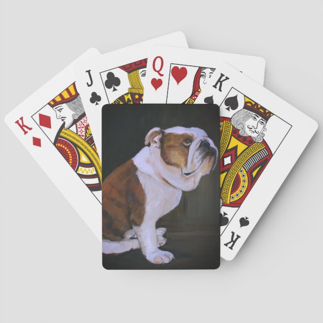 English Bulldog Dog Art Playing Cards (Back)