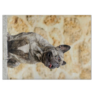 English Bulldog Dog Art Portrait Cutting Board