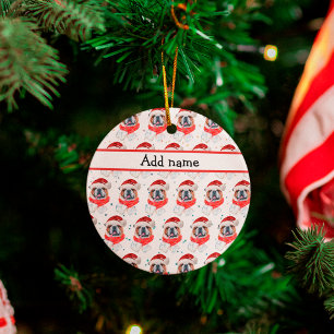 English Bulldog Dog Breed Christmas Ceramic Ornament