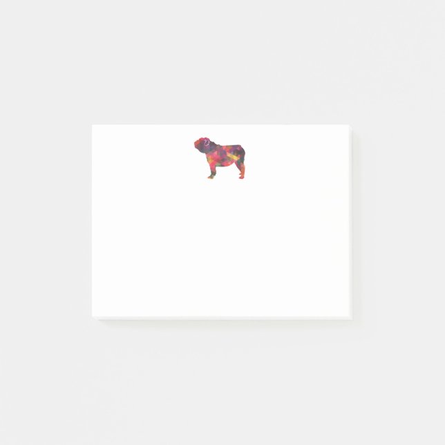 English Bulldog Dog Breed Geo Silhouette Multi Post-it Notes (Front)
