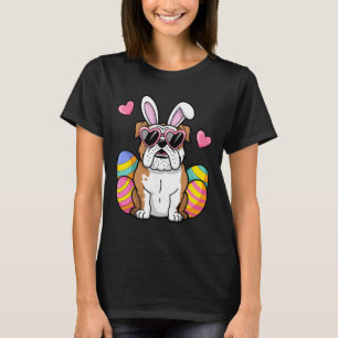 English Bulldog Dog Easter Day Ears Bunny Girls Ki T-Shirt