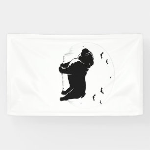 English Bulldog Dog � Halloween Moon Silhouette Ov Banner