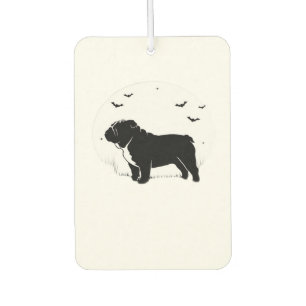 English Bulldog Dog � Halloween Moon Silhouette Ov Car Air Freshener