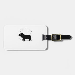 English Bulldog Dog � Halloween Moon Silhouette Ov Luggage Tag