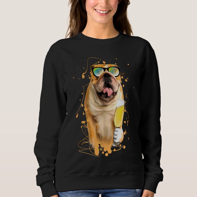 English Bulldog  Dog Illustration Owner Sweatshirt (Front)