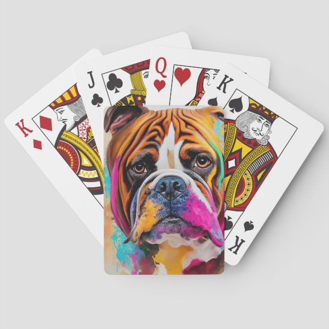 English Bulldog Dog Pet Cute Adorable Animal  Playing Cards (Back)