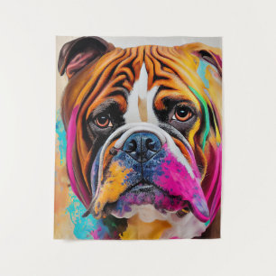 English Bulldog Dog Pet Cute Adorable Animal  Tapestry