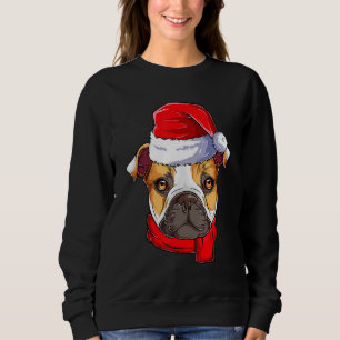 English Bulldog Dog Santa Claus Pajama Christmas W Sweatshirt