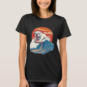 English Bulldog Dog Surfing Surfer T-Shirt