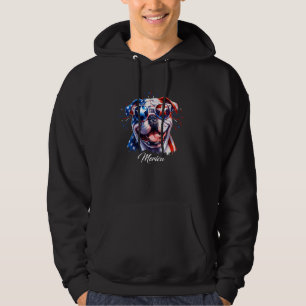 English Bulldog Dog USA Flag Independence Day 4th Hoodie