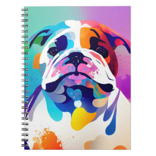 English Bulldog Dog Wild Nature Animal Painting Notebook