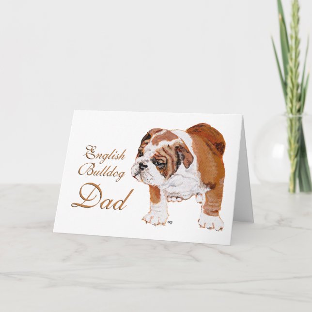 English Bulldog Fathers Day Card (Front)