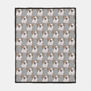 English Bulldog Fleece Throw, Any Background